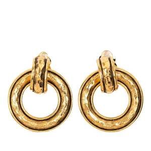 Chanel Swing Earrings, Gold Plated, Women's, CHANEL